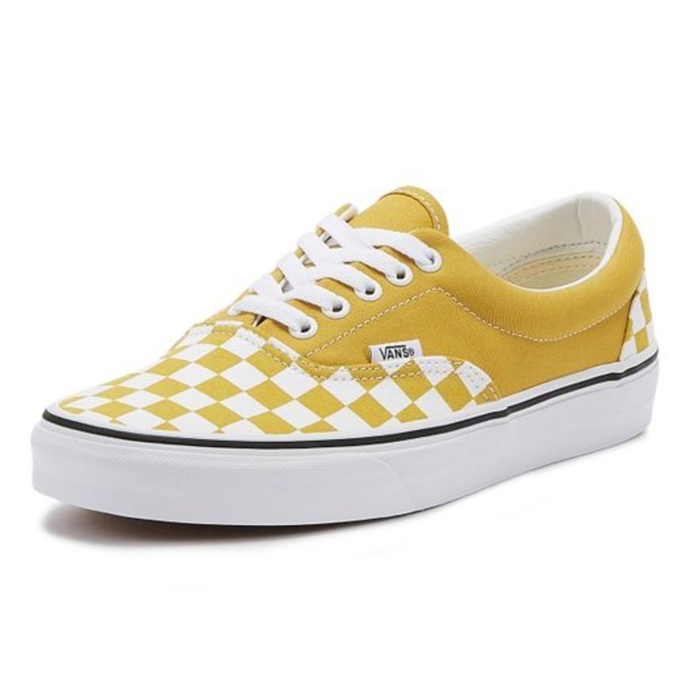 #40❤️ VANS CHECKERBOARD ERA YOLK YELLOW WOMENS SHOES